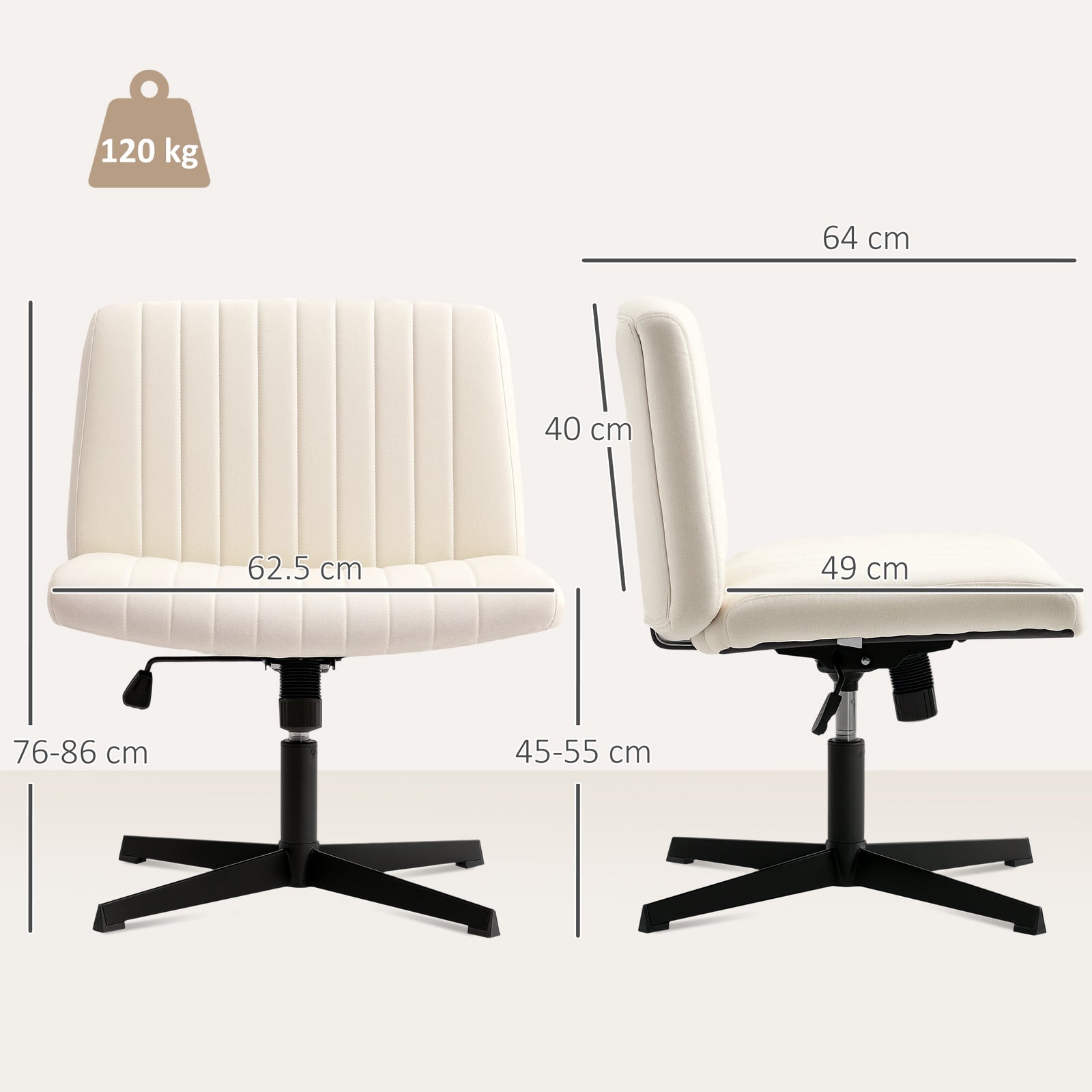 Office Chair, Tilt Function | Cream