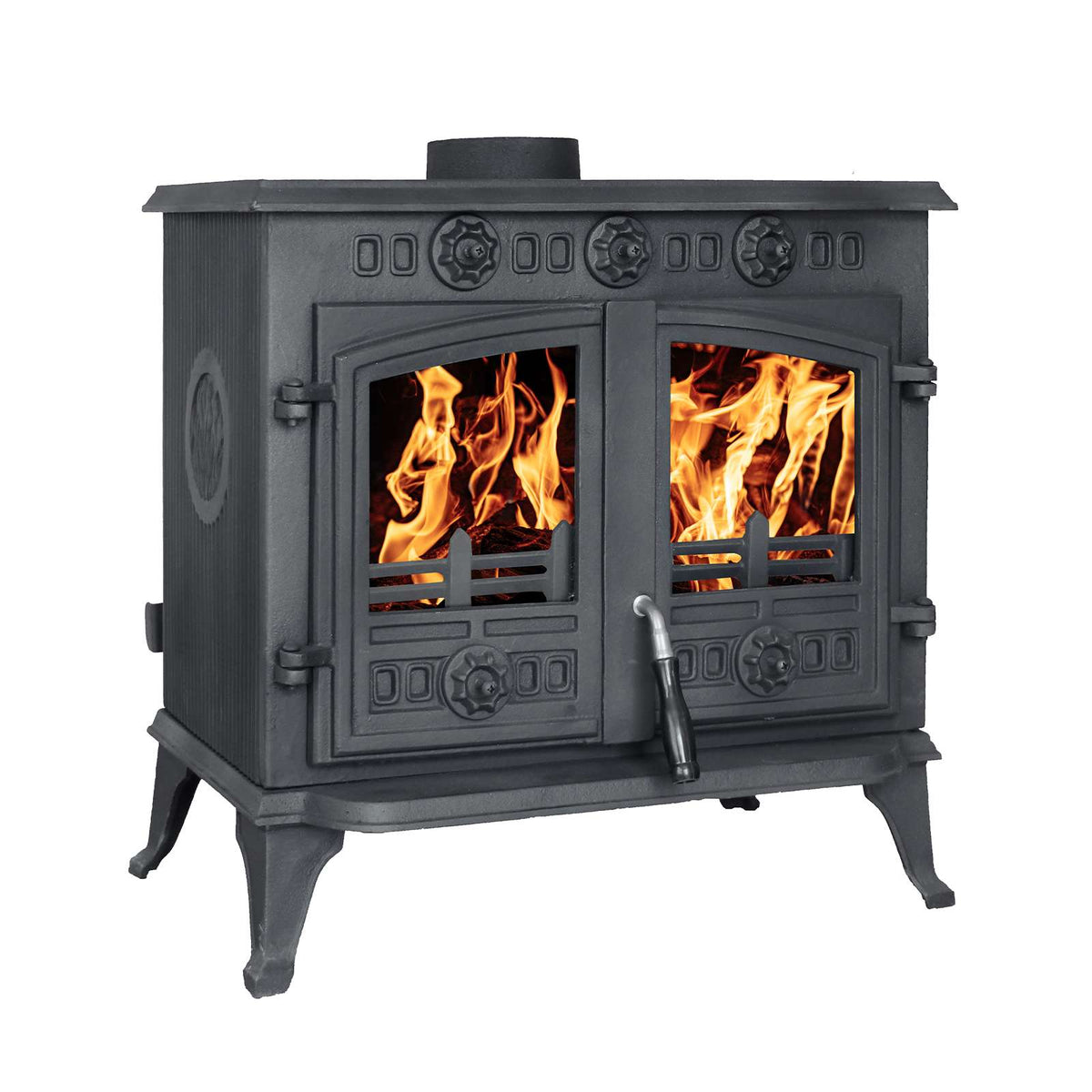 10kw Cast Iron Wood Burning Stove Multi-fuel Fireplace Ja006 Defra Approved
