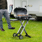 Foldable Bbq Grill, 2 Burner, Trolley | Black