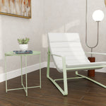 46cm Round Garden Table, Small Side Table W/ Removable Tray | Green