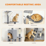 Cat Tree For Indoor Cats, 134cm Scratching Post Climbing Tower | Grey