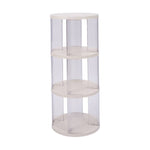 3-tier Plastic Round Rotating Bookshelf