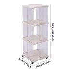 3-tier Plastic Square Bookshelf With Wheels
