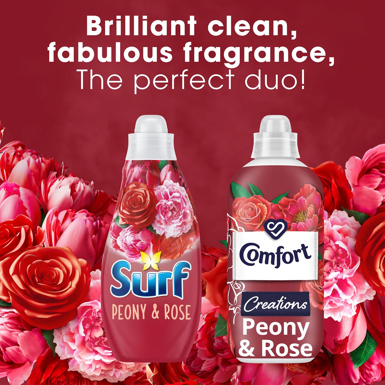 Laundry Washing Liquid Detergent Peony & Rose 2.6 Litre, 96 Washes, 4pk