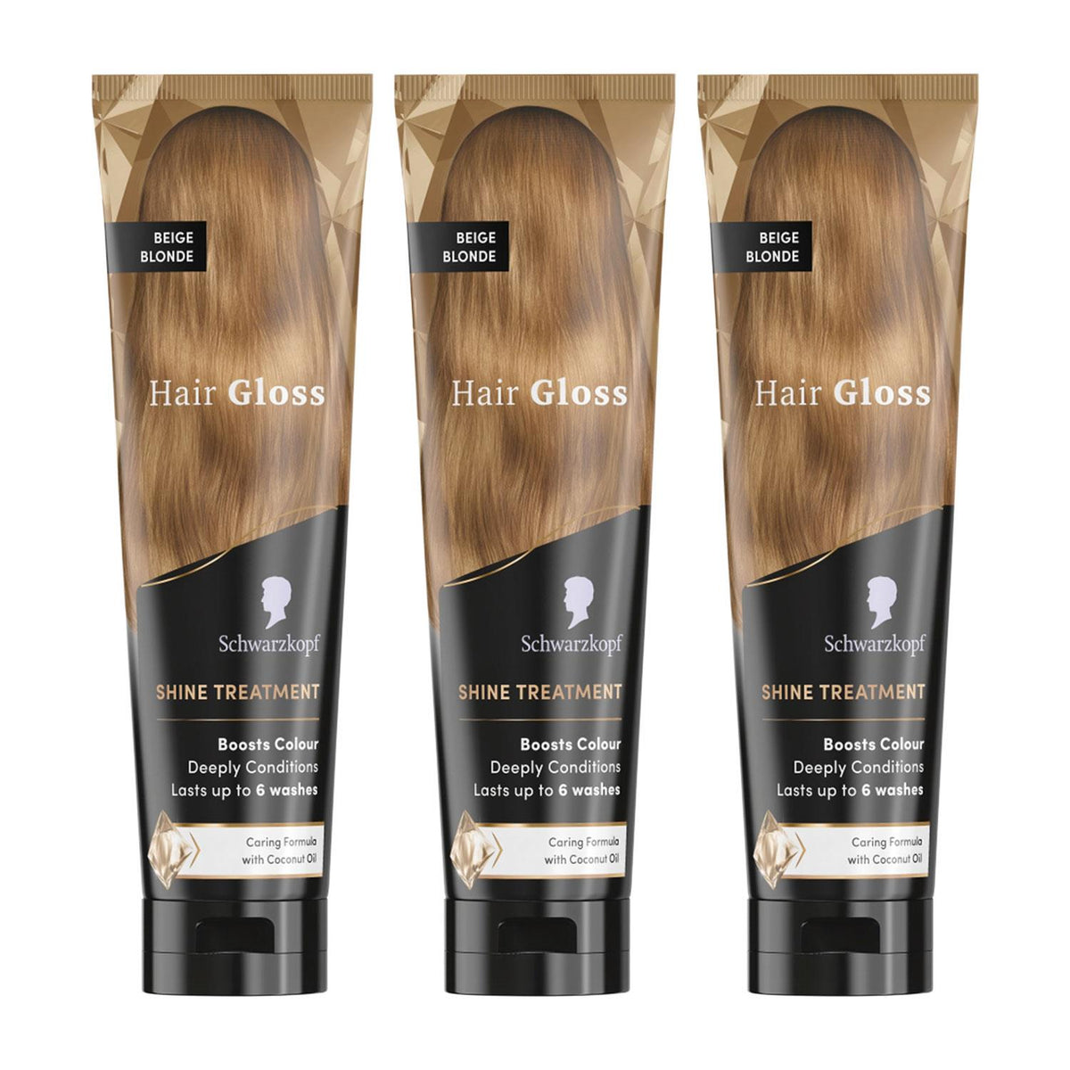 Hair Gloss Shine Treatment 150ml, 3 Pack | Set of 3 | Beige Blonde