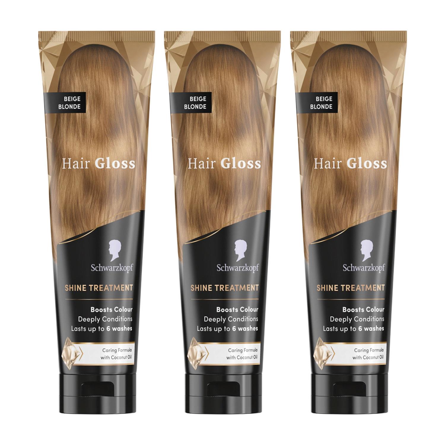 Hair Gloss Shine Treatment 150ml, 3 Pack | Set-of-3 | Beige Blonde
