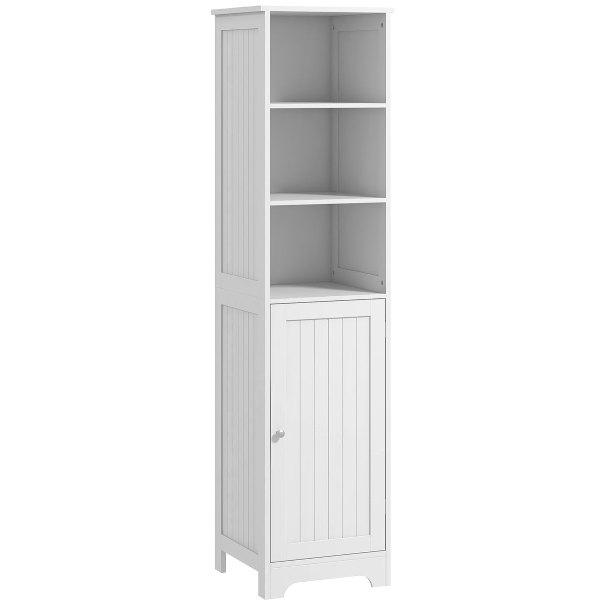HOMCOM Freestanding Bathroom Tall Cabinet With Adjustable Shelf, White
