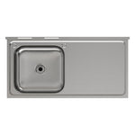 100cm W X 50cm D X 90cm H Stainless Steel One Compartment Commercial Sink With Right Drainboard
