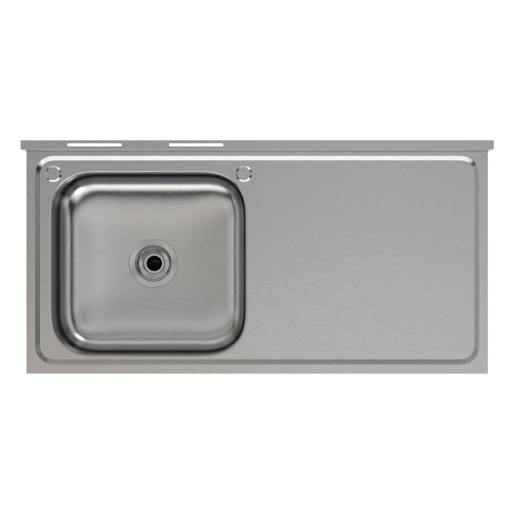 100cm W X 50cm D X 90cm H Stainless Steel One Compartment Commercial Sink With Right Drainboard