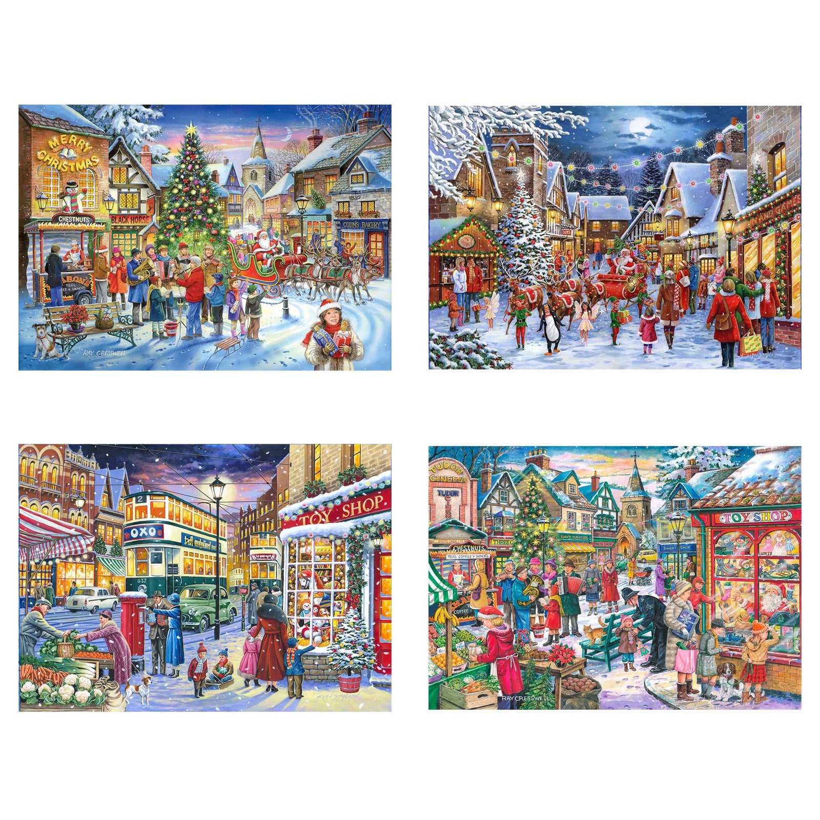 Christmas Shopping Jigsaws - 4 X 500 Piece Jigsaws For Adults