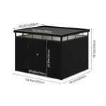 9.71 × 8.46 Ft Metal Garden Storage Shed Skylight Roof Shed,large Outdoor Tool House Flat Roof Storage & Lockable Door