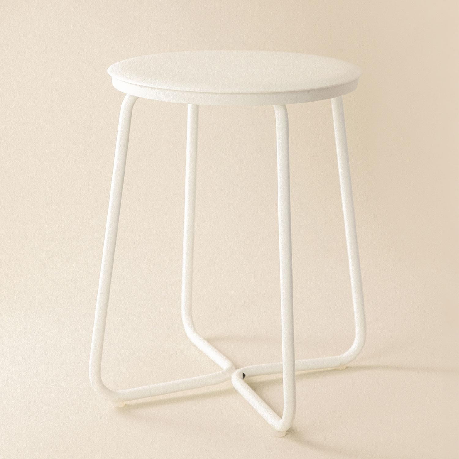 Multi Functional Stool, Small Side Table, White, Geyser Collection