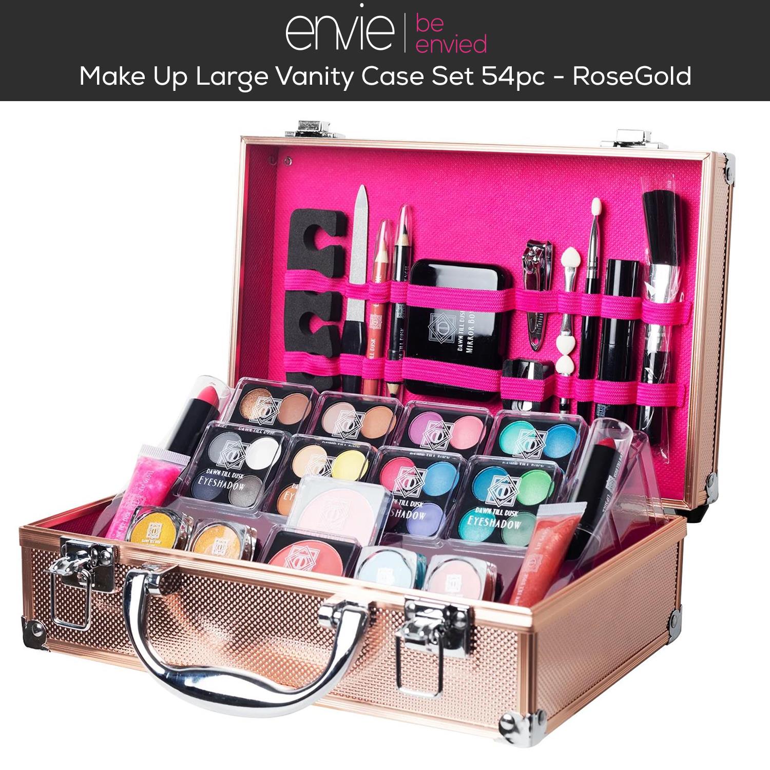Dawn Till Dusk 54 Pcs Makeup Set With Travel Vanity Box | 54Piece | Rose Gold