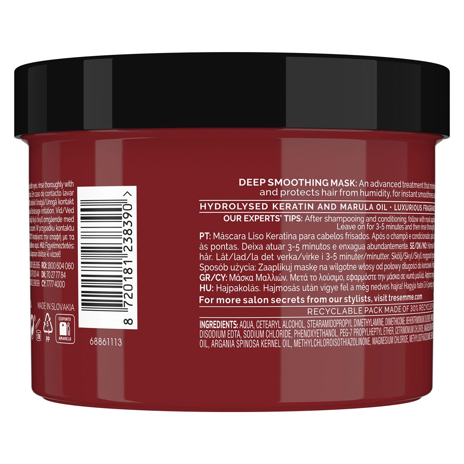 Keratin Smooth Deep Smoothing Mask With Hydrolysed Keratin, 3x Of 440ml