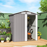5x4.3ft Outdoor Metal Storage Shed Sliding Door Sloped Roof