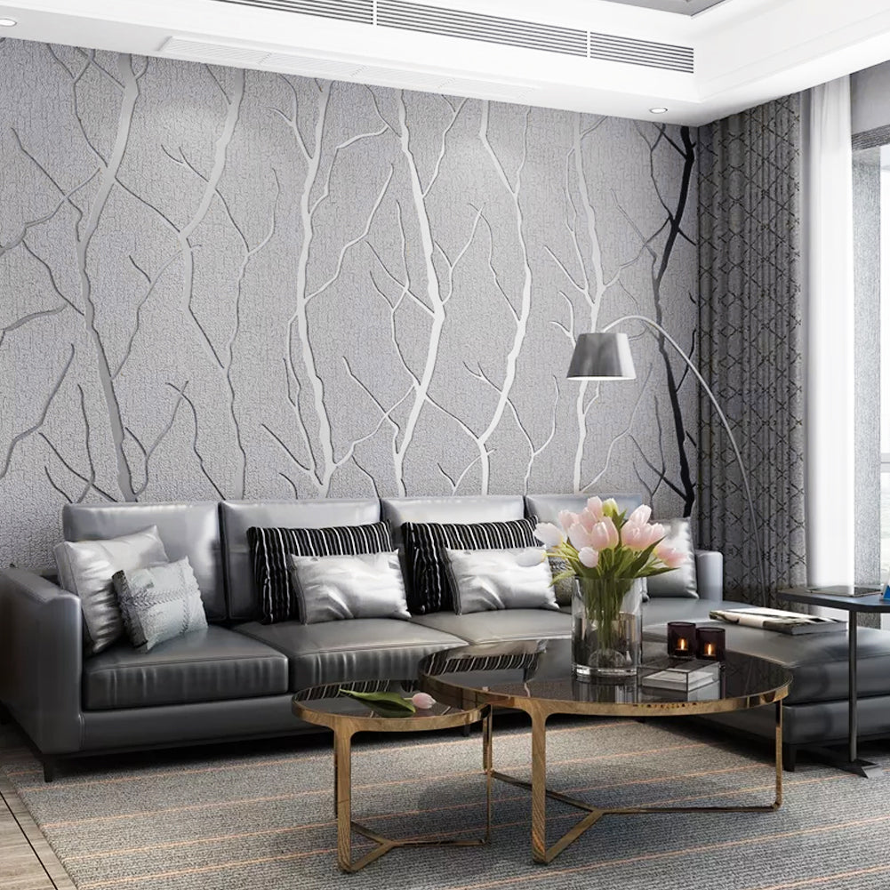 Modern Grey 3d Non-pasted Thick Wallpaper
