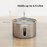 Pawhut 2.5l Cat Water Fountain For Drinking Stainless Steel Ultra-silent