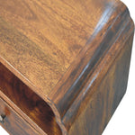 Avora Wall-mounted Bedside – Solid Wood, Chestnut Finish