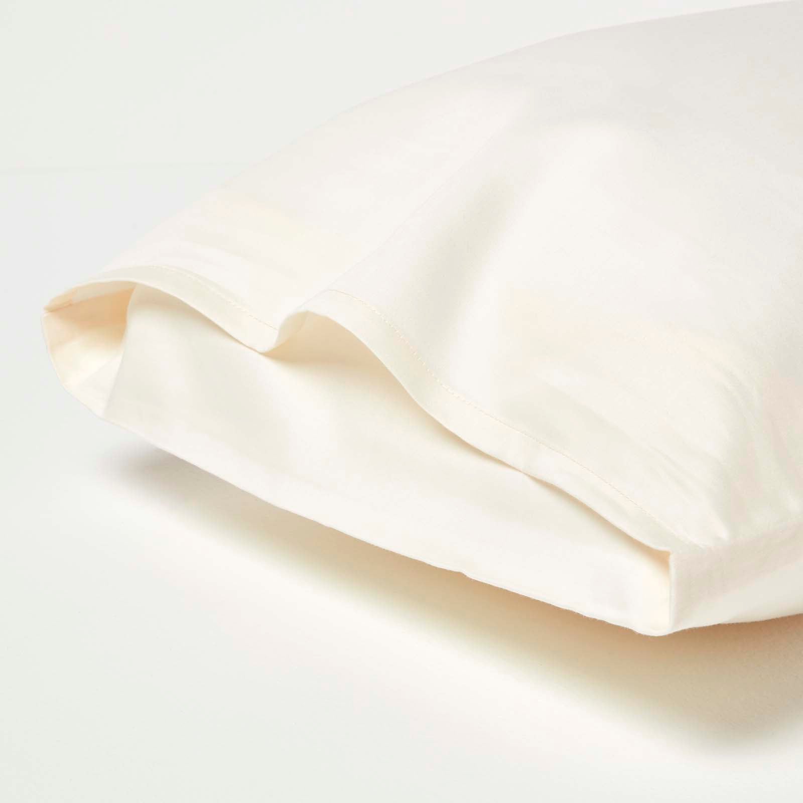 Organic Cotton Kids Pillowcases 400 Thread Count, 2 Pack | 40 x 60cm | Cream