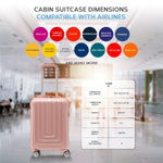 55x35x20cm Cabin Carry Bag Hard Shell Suitcase 100+ Airline Approved | Cabin | Rose Gold