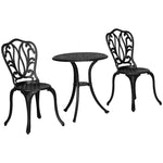 3 Piece Patio Bistro Set Outdoor Table Set | Black