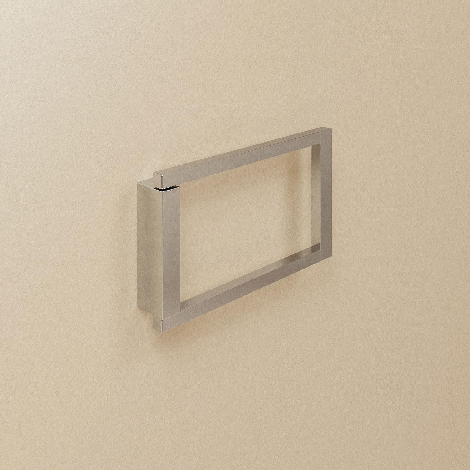 Towel Ring, Silver Gloss, Wall-mounted, 20,3 Cm. Collection The Grid
