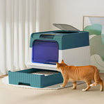 Large Fully Enclosed Cat Litter Box With Uv Sterilization