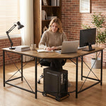 HOMCOM Corner L-shape Computer Desk Gaming Pc Workstation For Home Office
