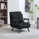 Click Clack Single Chair Bed Settee For Living Room | One Size | Black