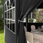 3.9m Outdoor Gazebo Canopy Party Tent With 6 Removable Walls | Black