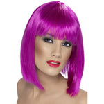 Glam Short Blunt Wig With Fringe | Neon Purple