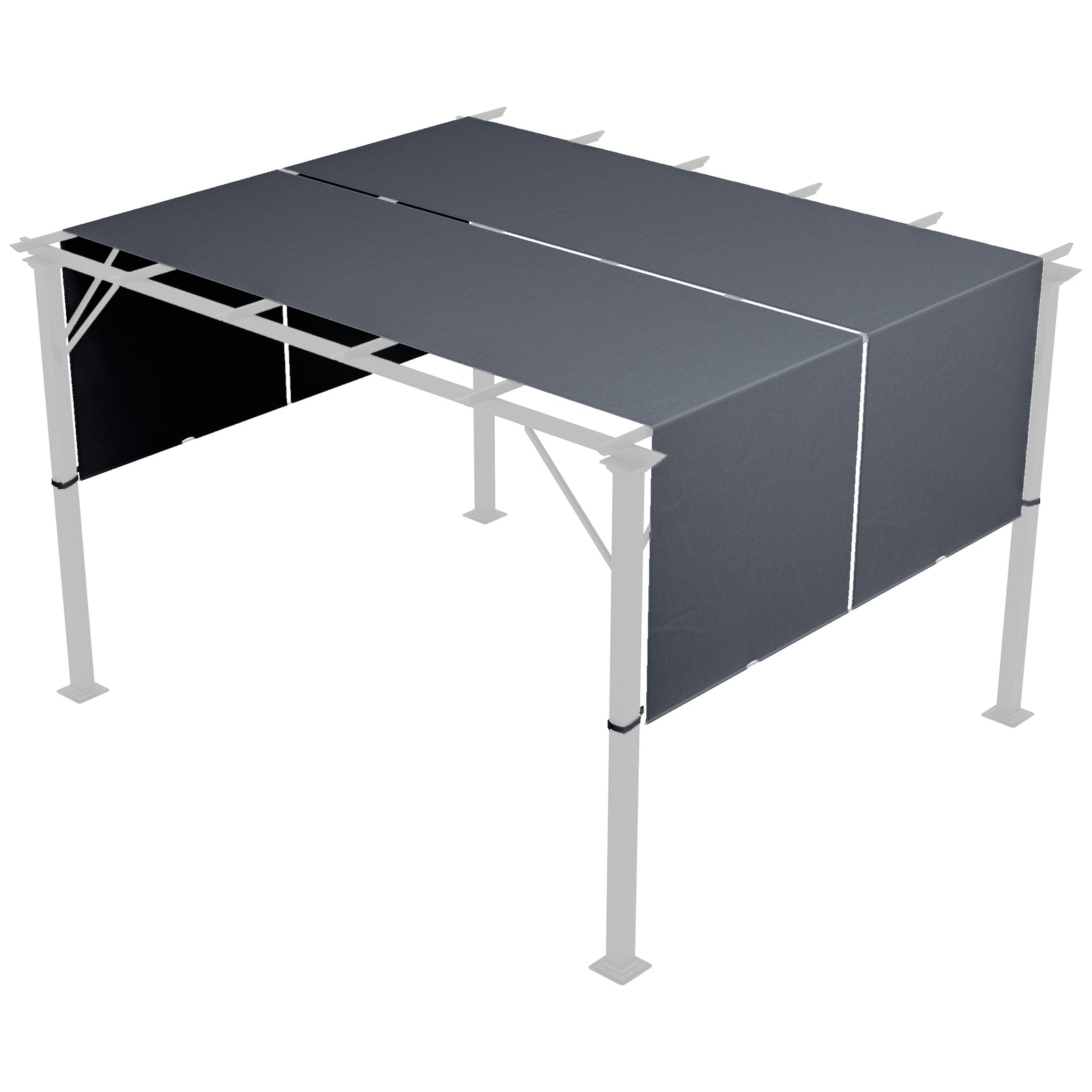 2 Pcs Pergola Replacement Canopy Cover, Uv Protection | Dark Gray