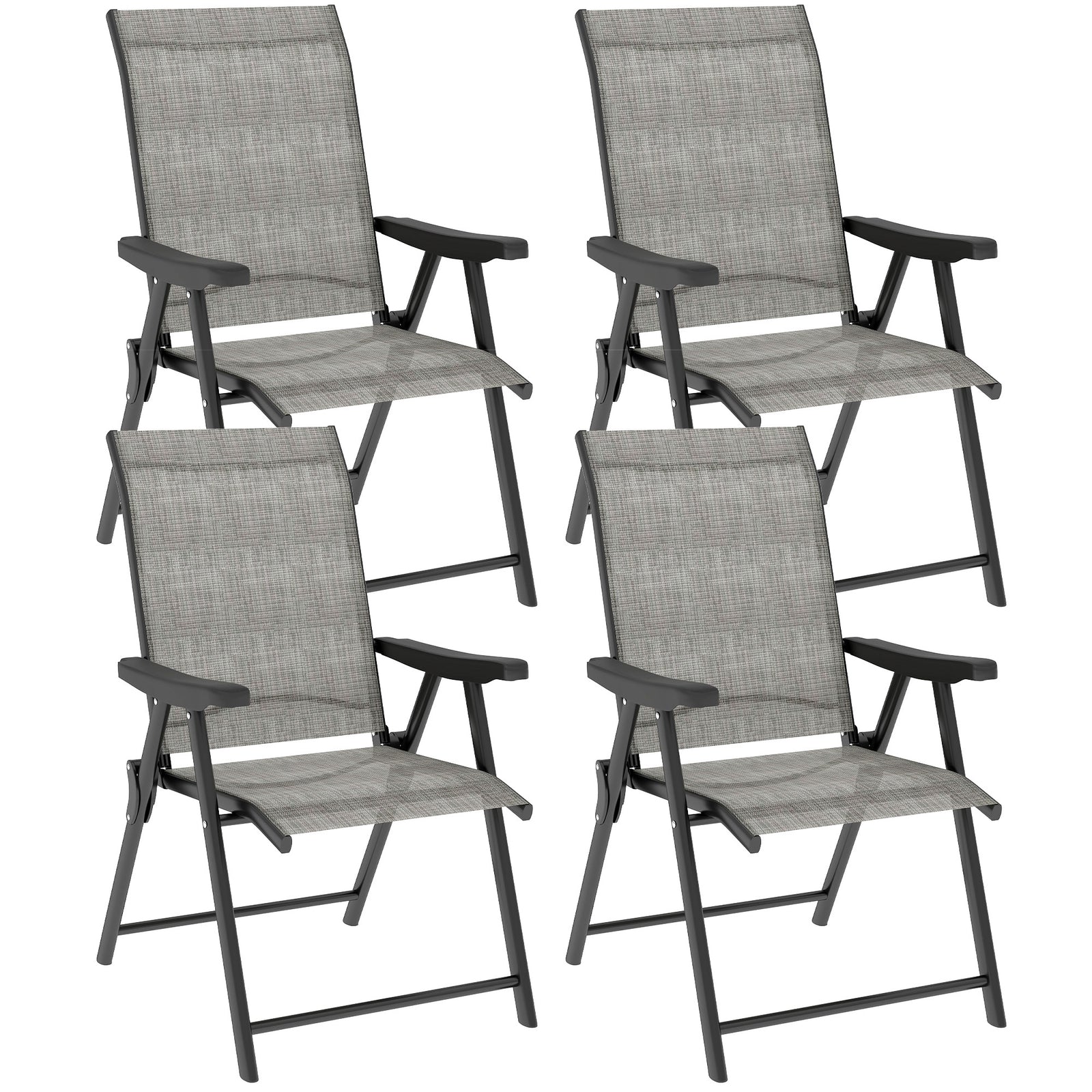 Folding Chair W/ Breathable Mesh Fabric Seat | Set-of-4