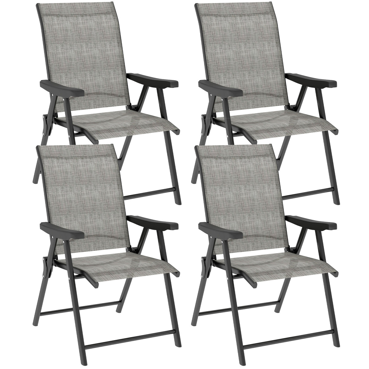 Folding Chair W/ Breathable Mesh Fabric Seat | Set of 4