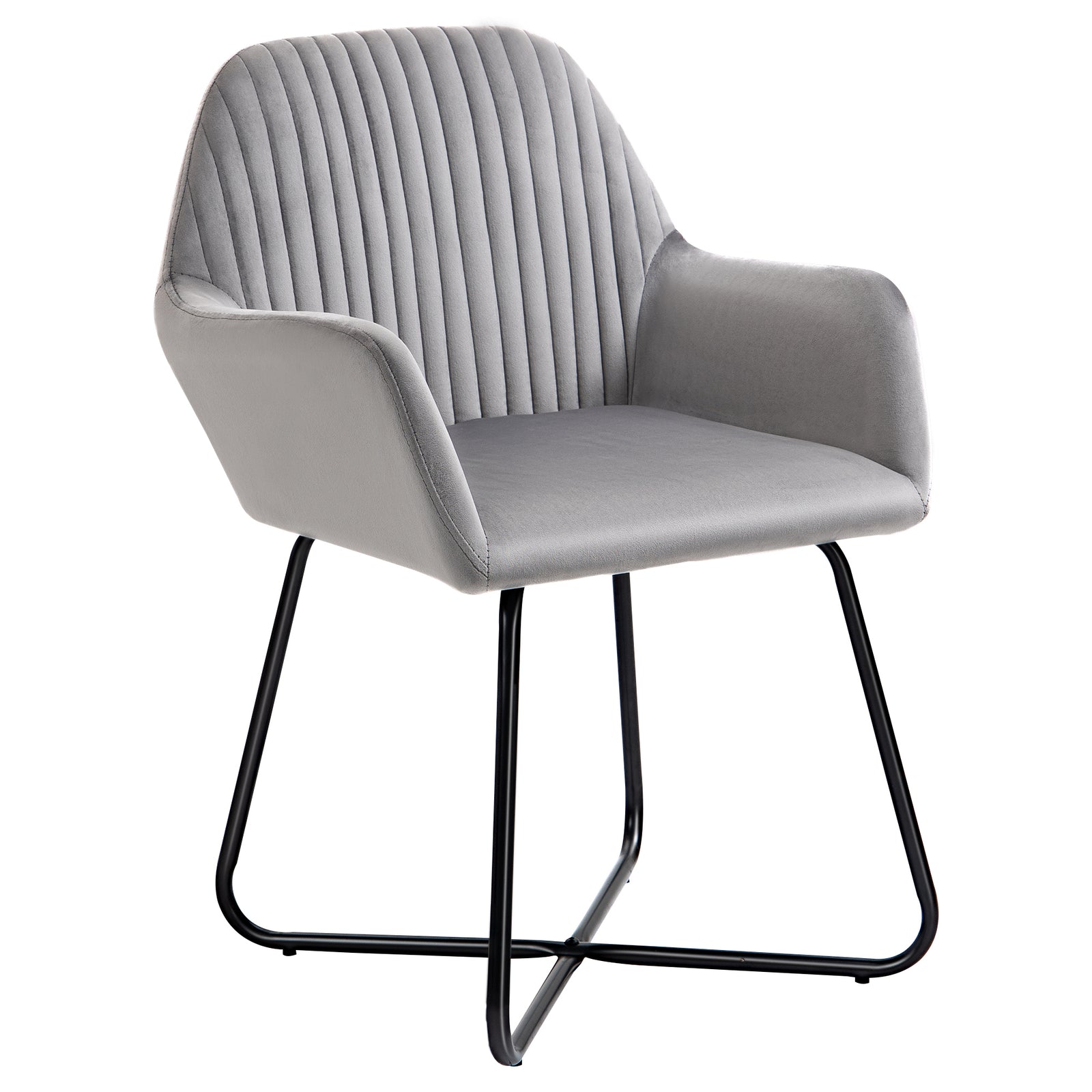 Accent Chair Velvet-feel Upholstered Lounge Armchair | One Size | Gray