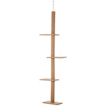 260cm Floor To Ceiling Cat Tree Kitten Tower W/ Adjustable Height | Brown