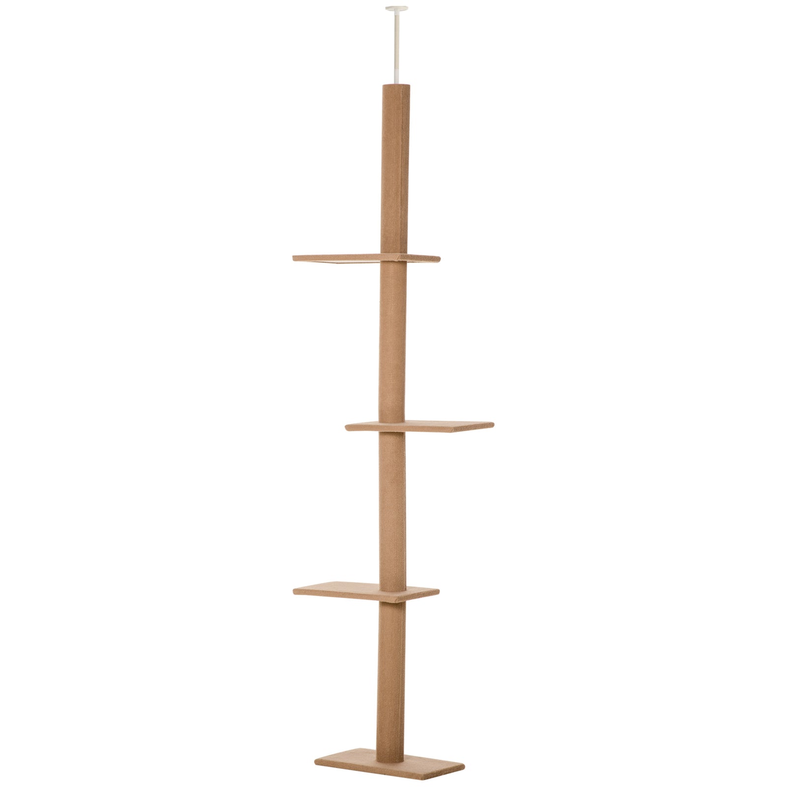 260cm Floor To Ceiling Cat Tree Kitten Tower W/ Adjustable Height | Brown
