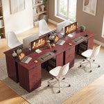 120cm Pc Table Workstation Computer Desk W/ Drawers, 3 Shelves | Dark Brown