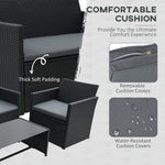 4 Piece Pe Rattan Sofa Set With Cushions | Black