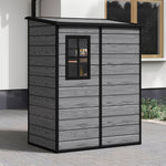 5x4 Ft Outdoor Plastic Storage Shed With Floor & Window, Lockable, Wood Grain Design