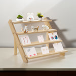 4 Tier Pine Wood Desktop Display Stand