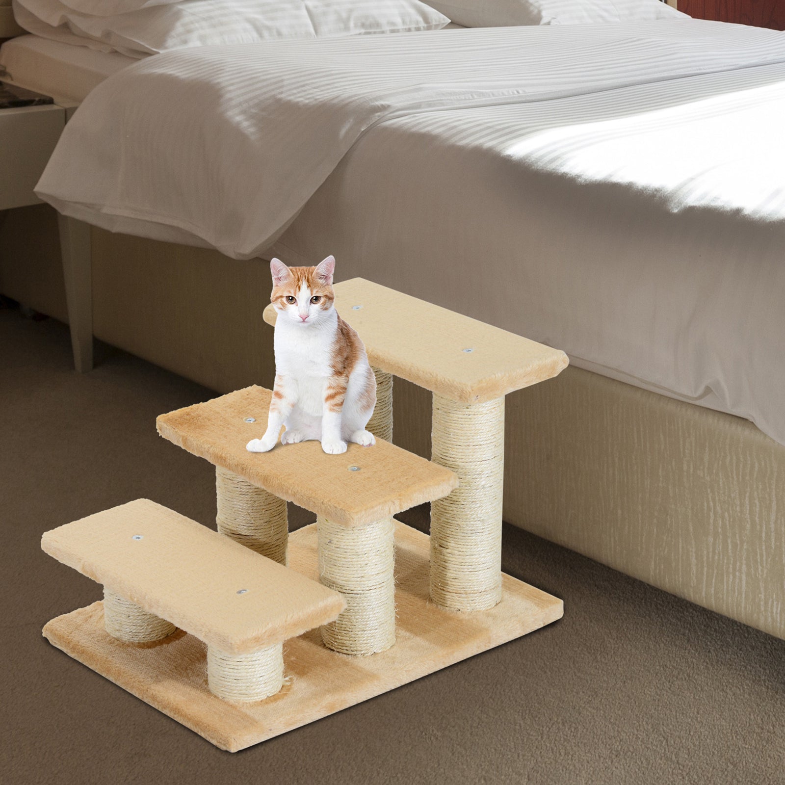 Cat Steps 3 Stairs Deluxe Pet Portable Easy Climb Assistance Lightweight
