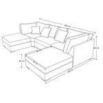 The Chelsea U-shaped Modular Corner Sofa With Deep Seat | 5 Seat | Dark Grey