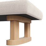 Breeins Linen Upholstered Wooden Legs Footstool