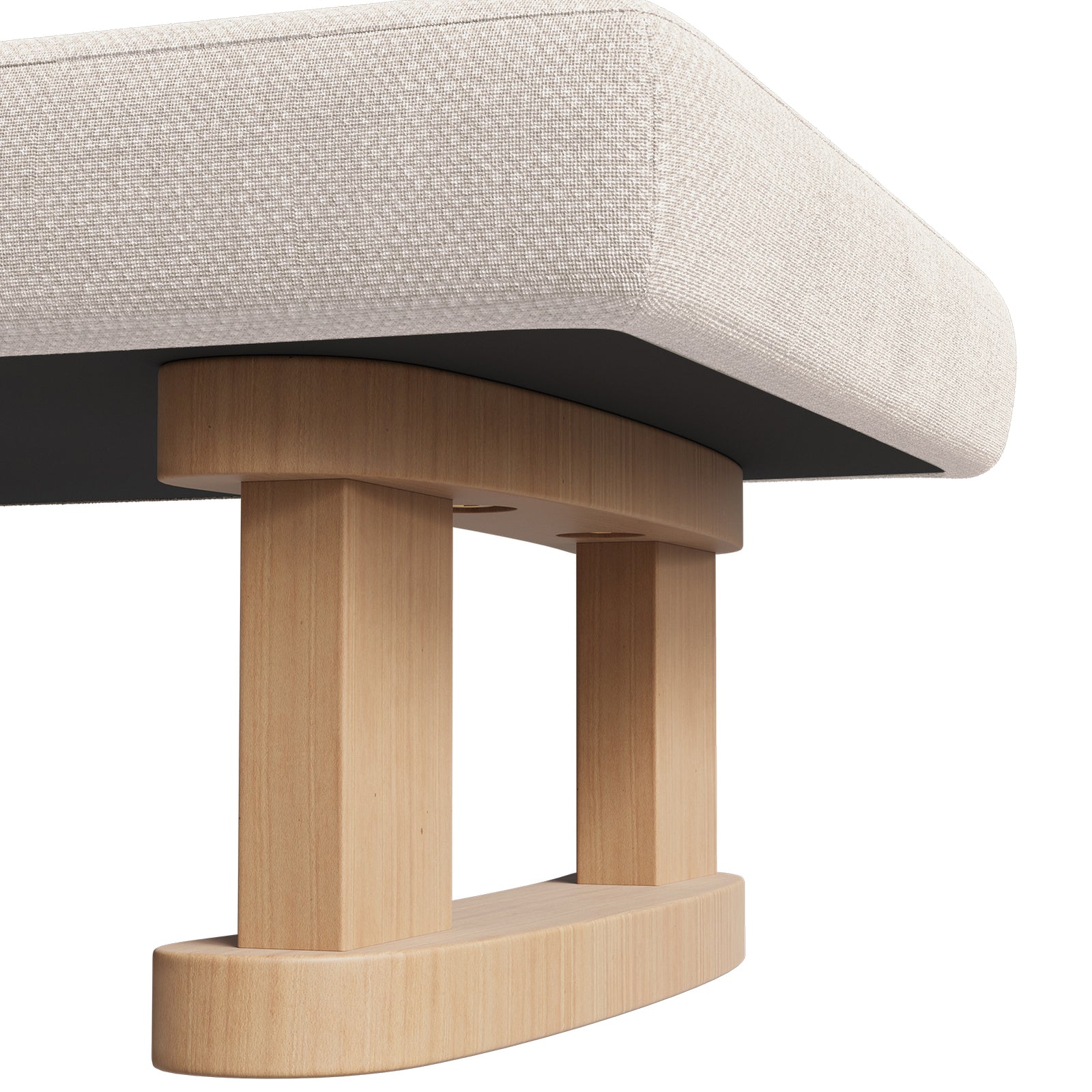 Breeins Linen Upholstered Wooden Legs Footstool