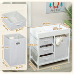 Baby Changing Unit With 4 Drawers, Diaper Changing Table | White