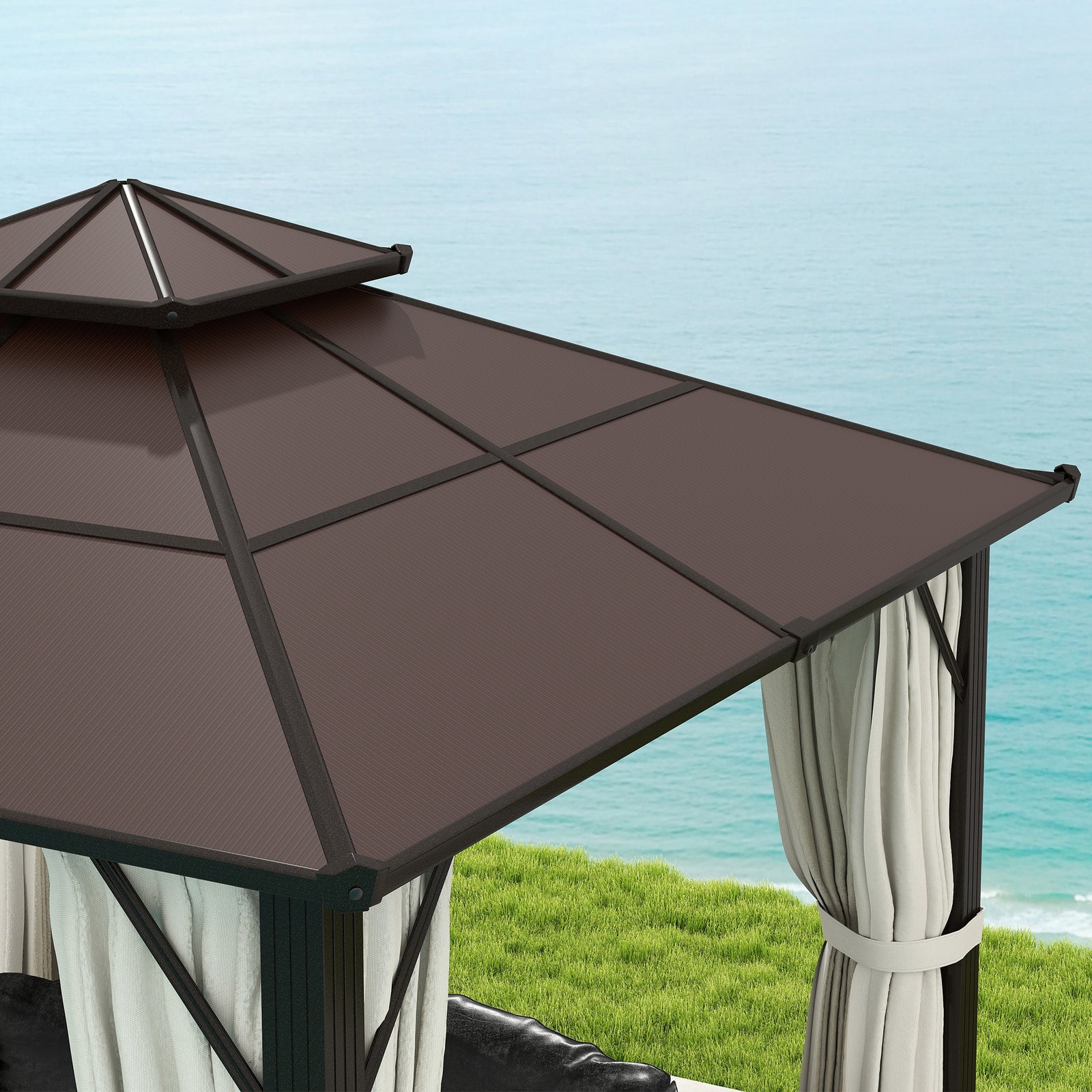 3x3m Hardtop Gazebo With Upf30+ Double Polycarbonate Roof