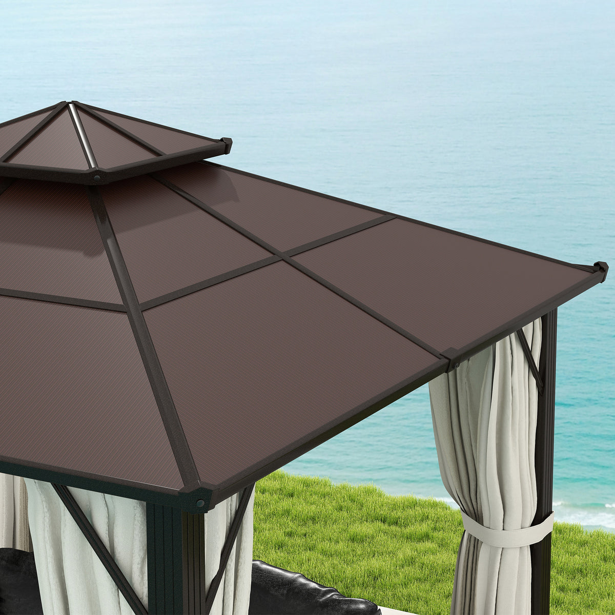 3x3m Hardtop Gazebo With Upf30+ Double Polycarbonate Roof