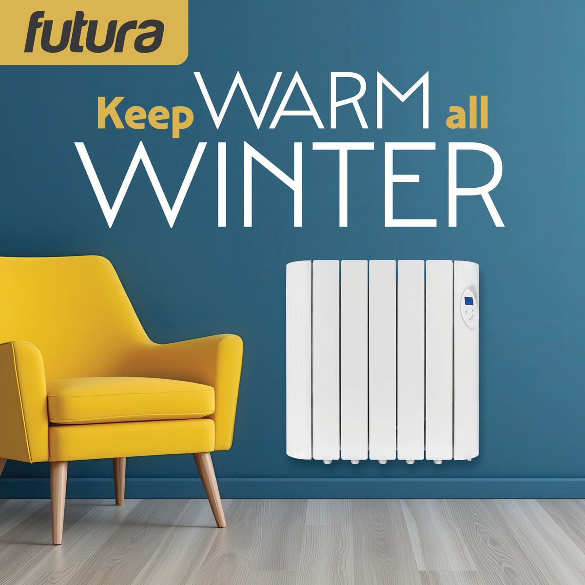Electric Panel Heater Oil Filled Radiator Day Timer Wall Mounted Low Energy Retention Digital Thermostat Convector | 900w | White