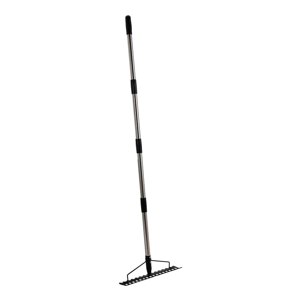 Stainless Steel Garden Tooth Rake – Adjustable Handle Length | Large